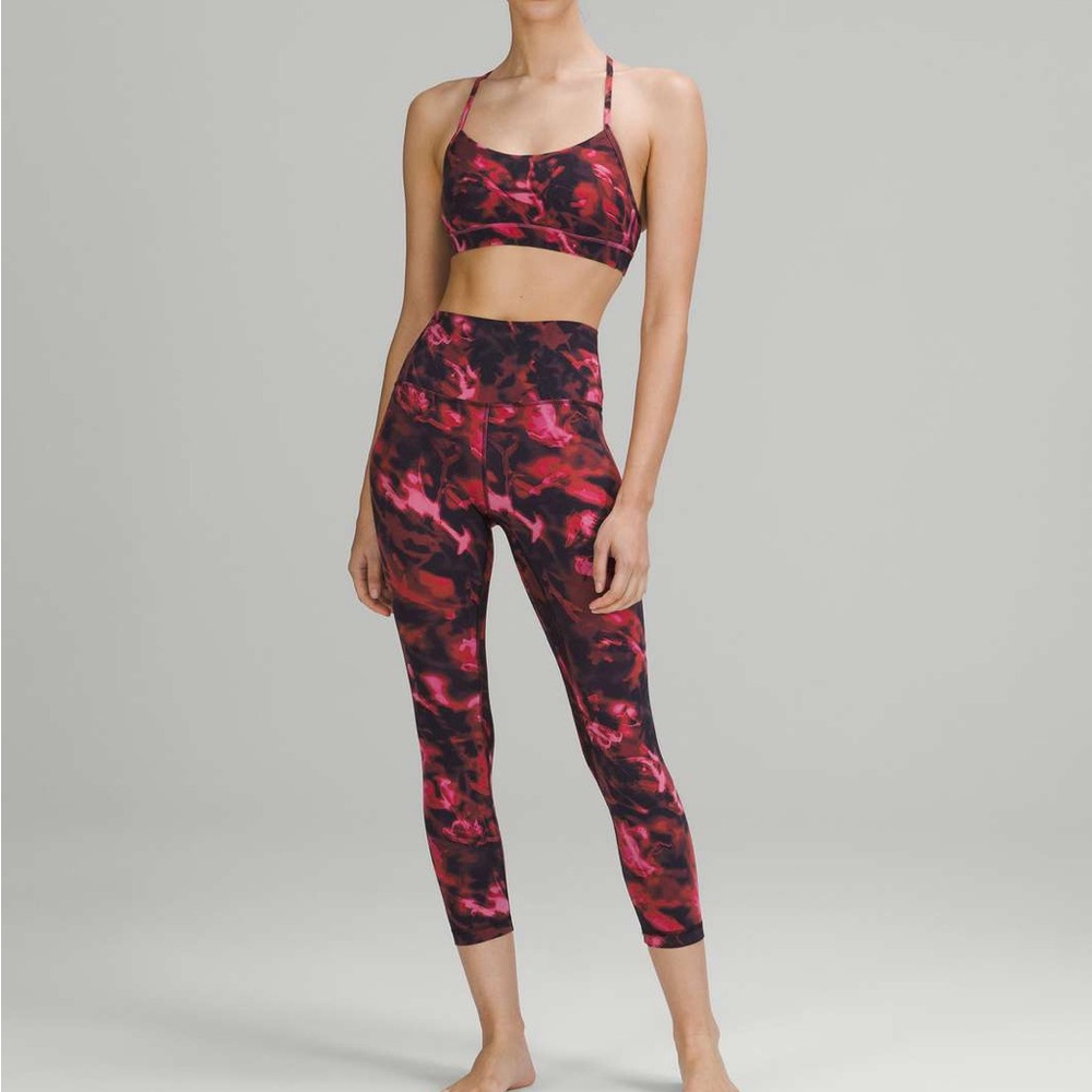 Lululemon High Rise Crop 23” Leggings Size 6 Pink Blossom